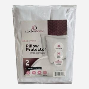Circles Home Pack of 2 Euro Pillow Protectors 26x26 Cotton Hypoallergenic NIP